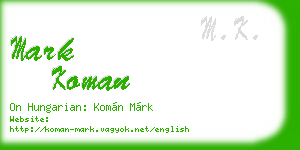 mark koman business card