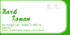 mark koman business card